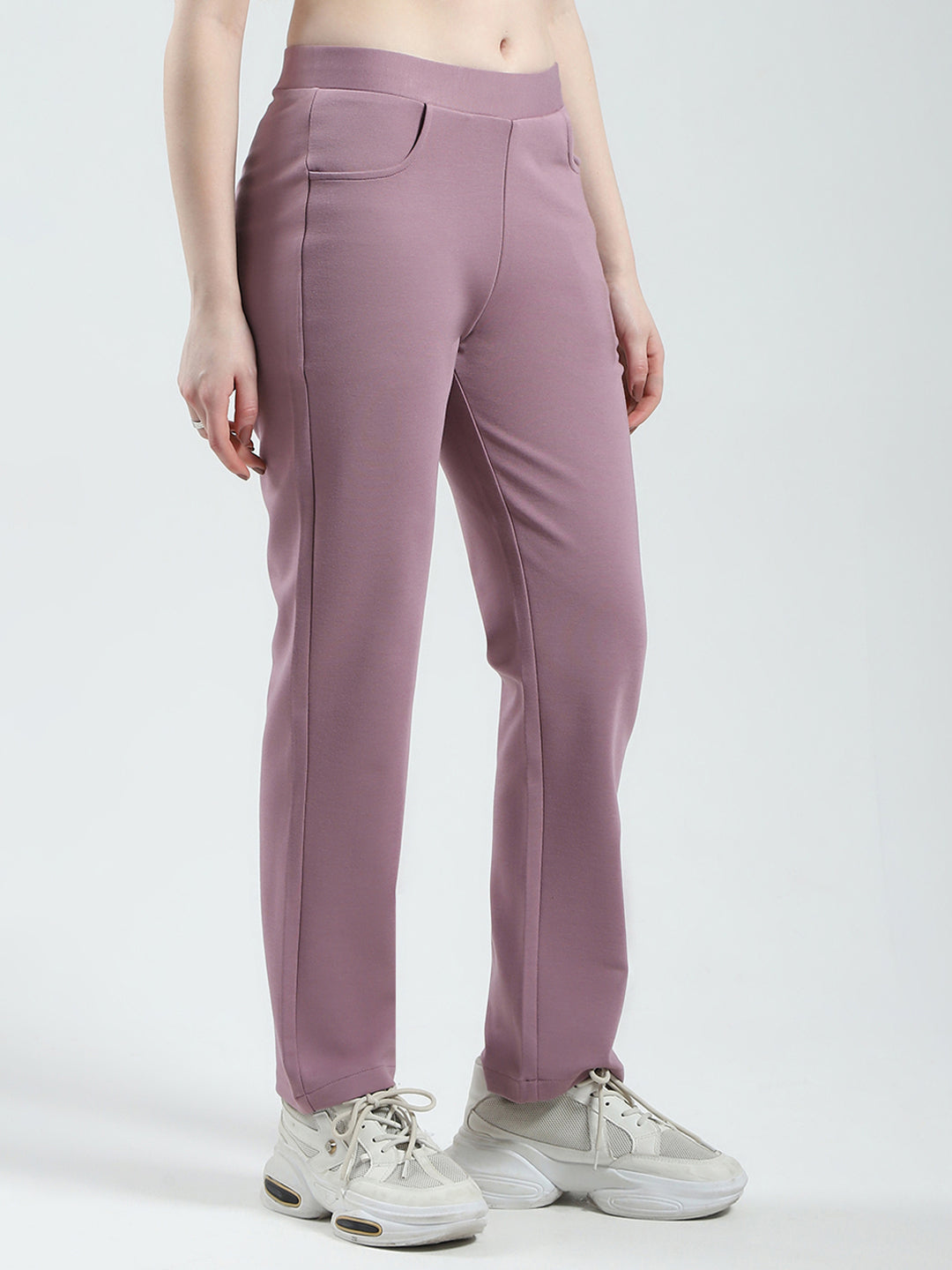 Women Pink Solid Regular Fit Jegging