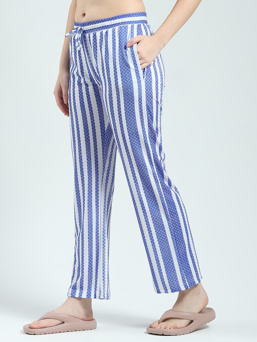 Women White Printed Round Neck Half Sleeve Lower Set