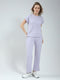 Women Purple Printed Round Neck Half Sleeve Lower Set