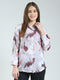 Women Grey Printed Collar Full Sleeve Top