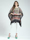 Women Multicolor Printed Round Neck 3/4th Sleeve Poncho