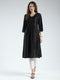 Women Black Solid V Neck 3/4th Sleeve Kurti