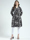 Women Black Printed Round Neck 3/4th Sleeve Tunic