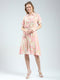 Women Pink Printed Collar Half Sleeve Tunic