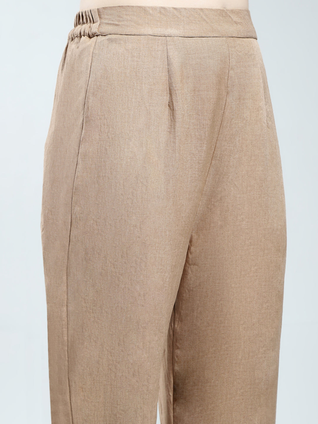 Women Brown Printed Collar Full Sleeve Cords Set