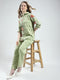 Women Green Printed Collar Full Sleeve Cords Set