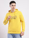 Men Yellow Printed Hooded Full Sleeve Winter T-Shirt