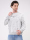 Men Grey Printed Round Neck Full Sleeve Winter T-Shirt
