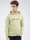 Men Green Printed Hooded Full Sleeve Sweatshirt