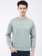 Men Green Solid Round Neck Full Sleeve Sweatshirt