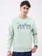 Men Green Printed Round Neck Full Sleeve Sweatshirt