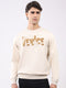Men Beige Printed Round Neck Full Sleeve Sweatshirt