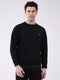 Men Black Printed Round Neck Full Sleeve Sweatshirt