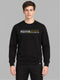 Men Black Printed Round Neck Full Sleeve Sweatshirt
