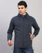 Men Blue Solid Hooded Full Sleeve Sweatshirt