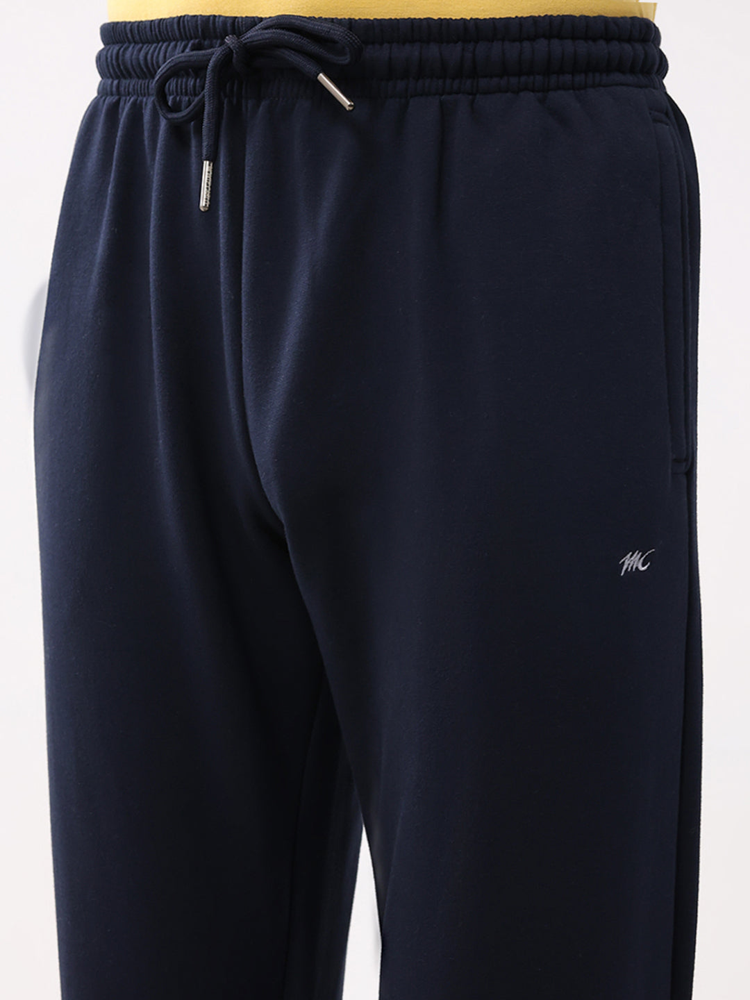 Men Navy Blue Solid Regular Fit Winter Lower