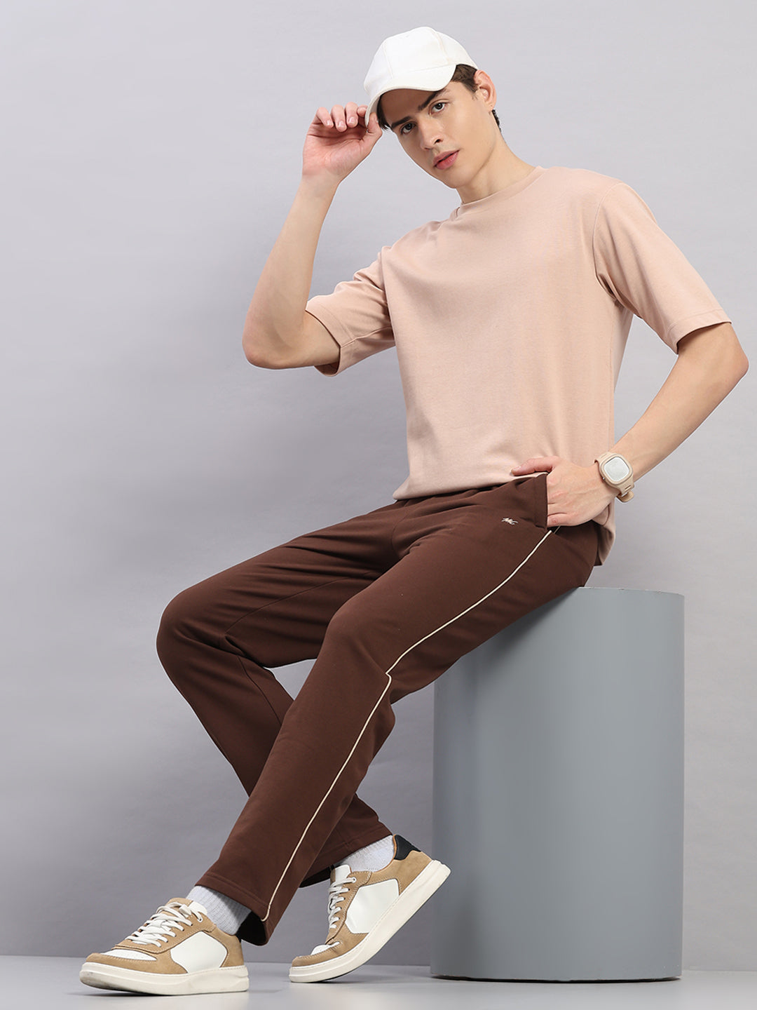 Men Brown Solid Regular Fit Winter Lower