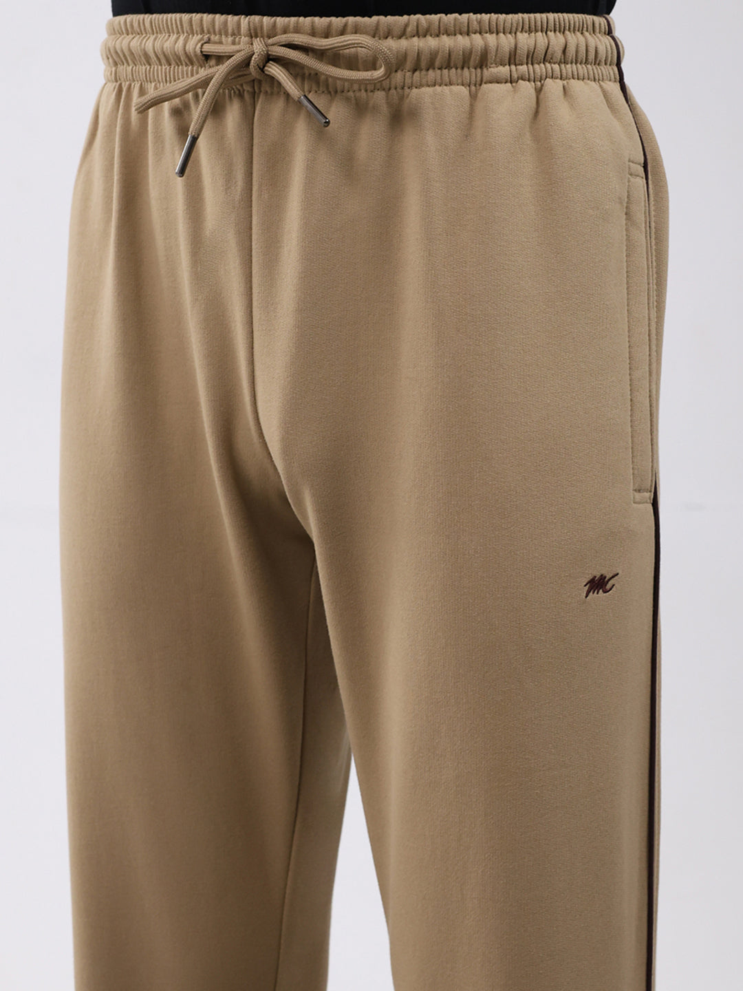 Men Khaki Solid Regular Fit Winter Lower