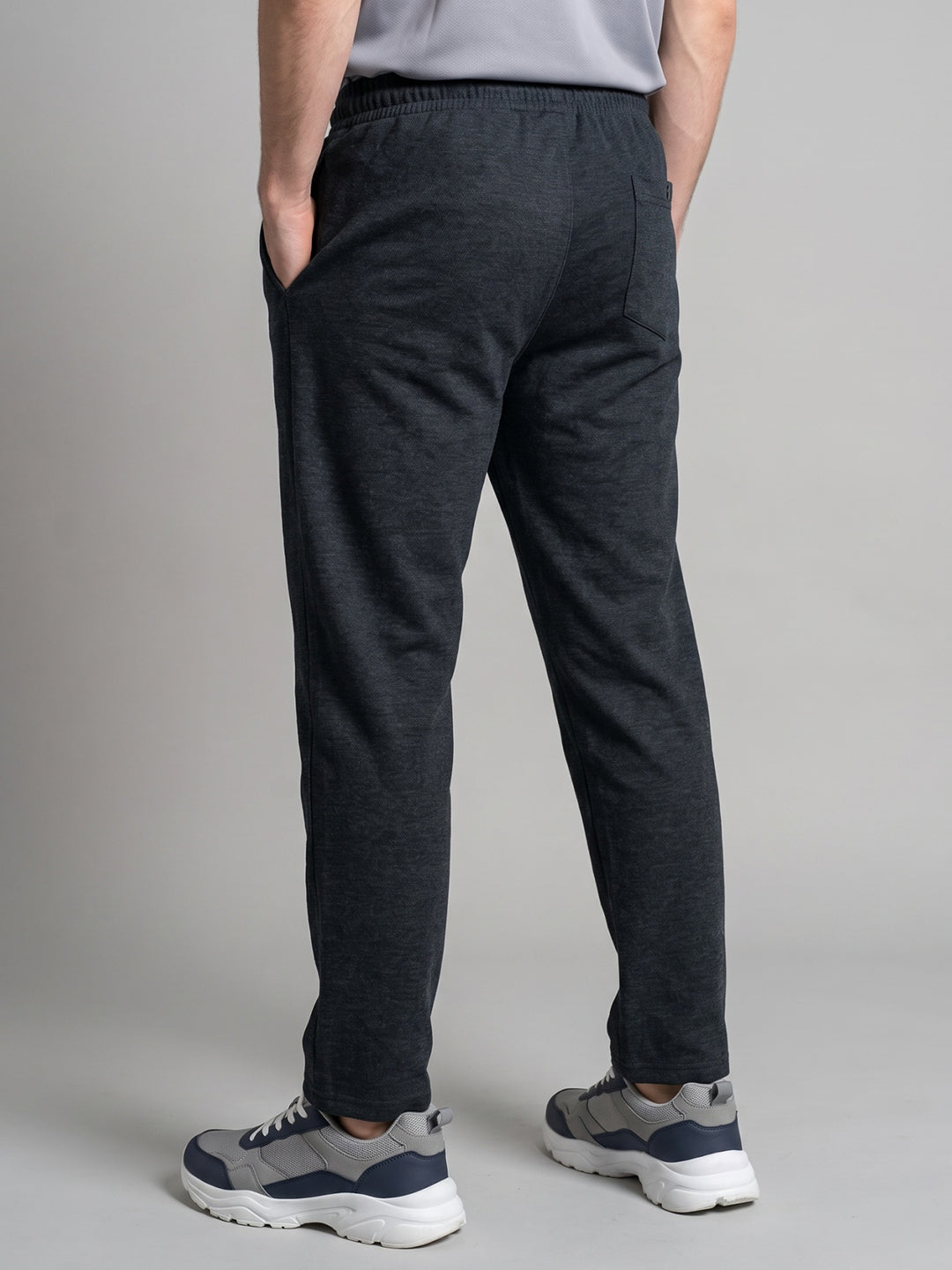 Men Charcoal Solid Regular Fit Winter Lower