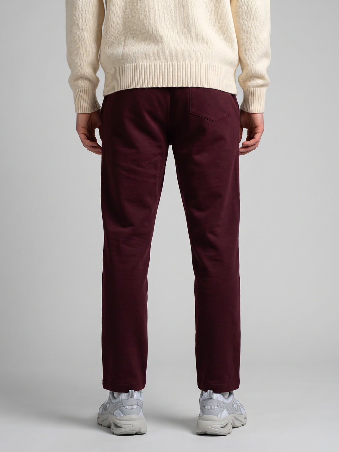Men Maroon Solid Regular Fit Lower