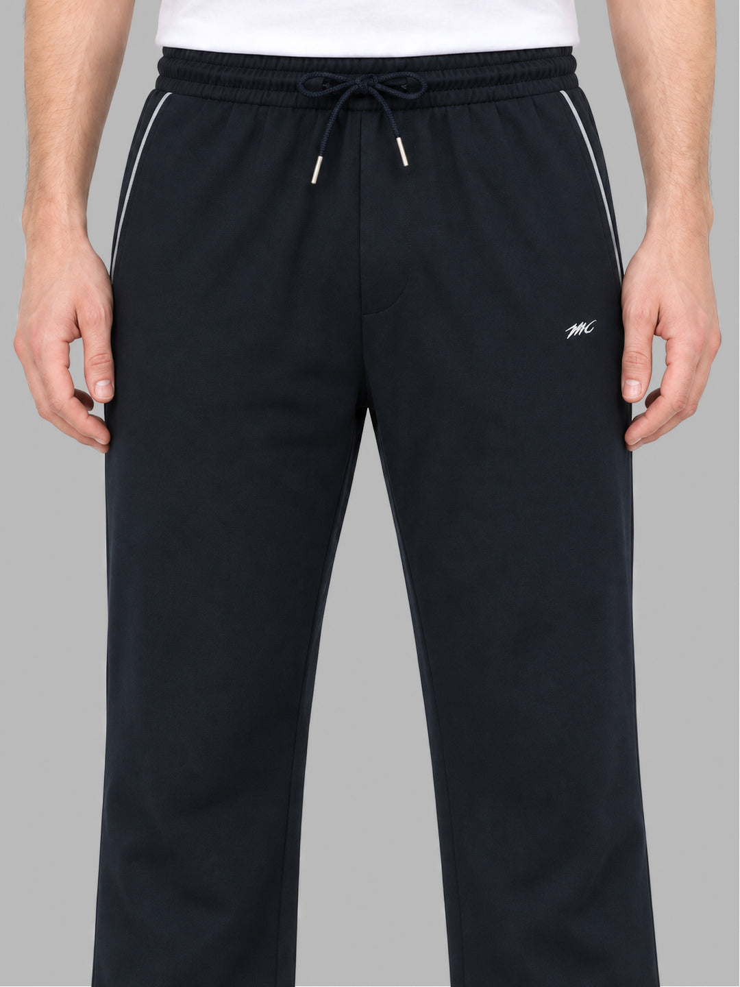 Men Navy Blue Solid Regular Fit Winter Lower