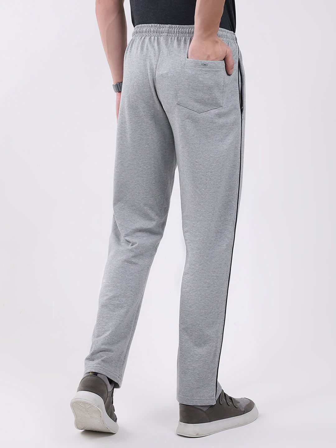 Men Grey Solid Regular Fit Winter Lower