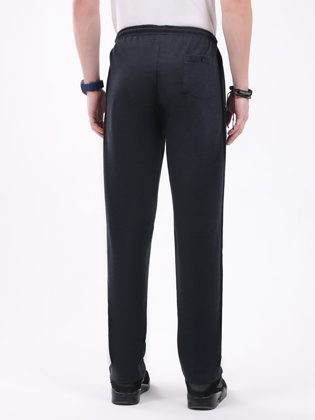 Men Charcoal Solid Regular Fit Winter Lower