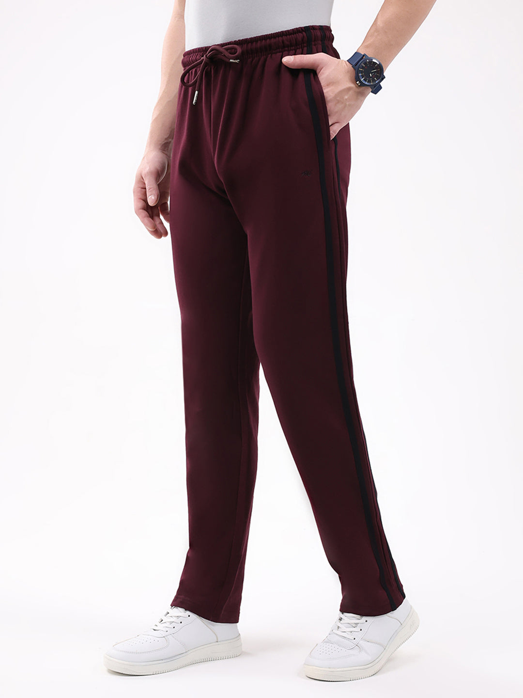 Men Maroon Solid Regular Fit Winter Lower