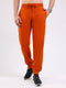 Men Orange Solid Regular Fit Winter Lower