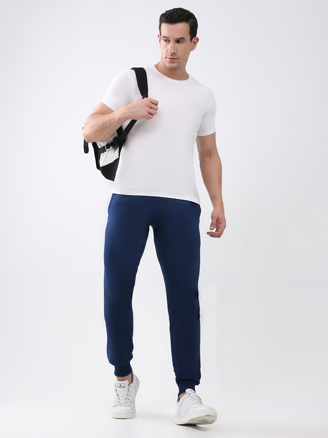 Men Blue Solid Regular Fit Winter Lower