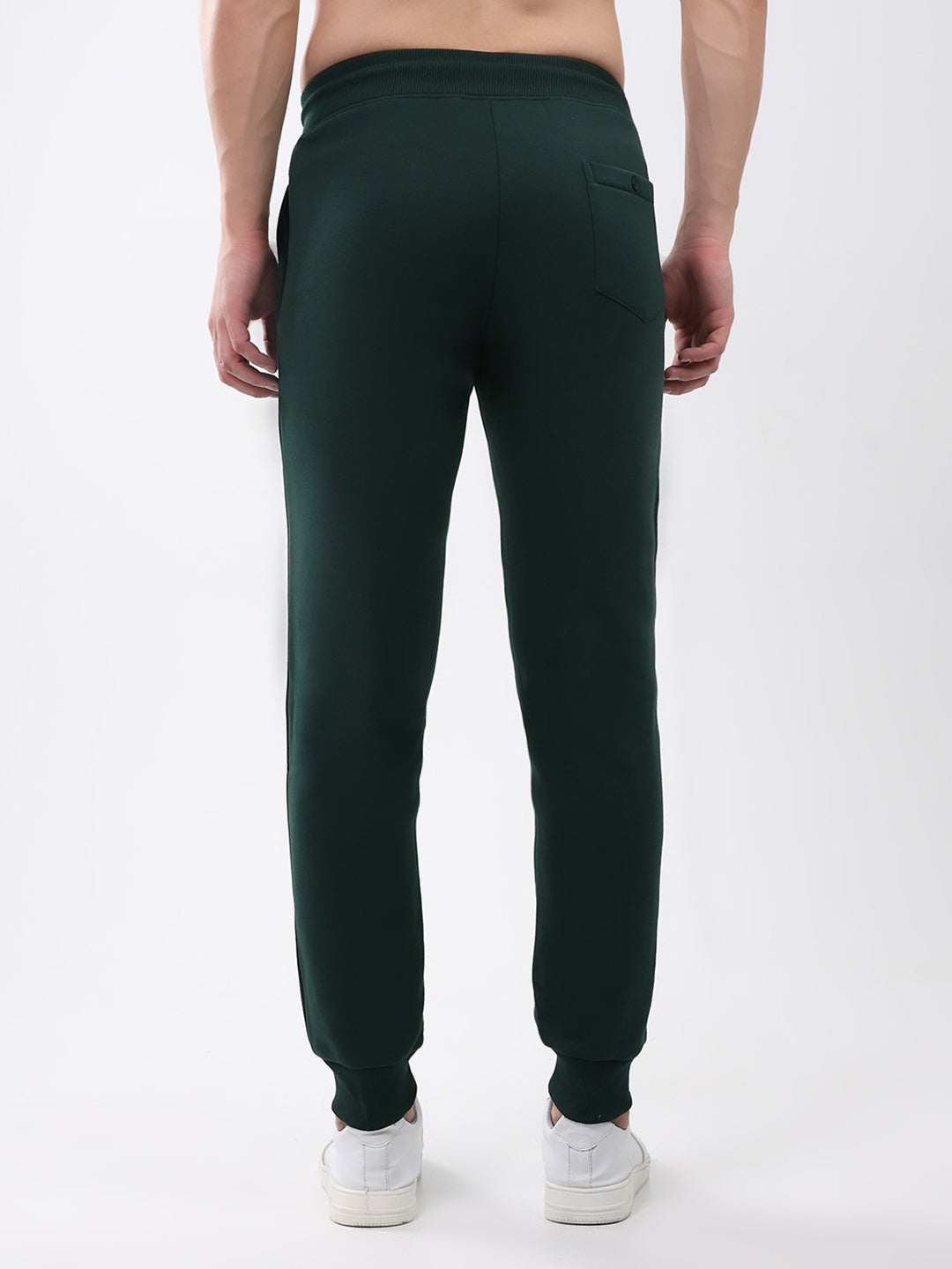 Men Green Solid Regular Fit Winter Lower