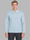Men Sky Blue Jacquard Polo Collar Full Sleeve Winter T-Shirt