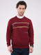 Men Maroon Printed Round Neck Full Sleeve Sweatshirt