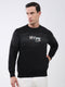 Men Black Printed Round Neck Full Sleeve Sweatshirt