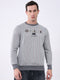 Men Grey Printed Round Neck Full Sleeve Sweatshirt