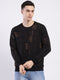 Men Black Printed Round Neck Full Sleeve Sweatshirt