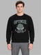Men Black Printed Round Neck Full Sleeve Sweatshirt