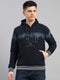 Men Navy Blue Solid Hooded Full Sleeve Sweatshirt