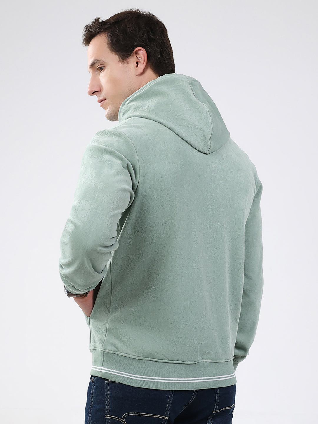 Men Green Super Soft Hooded Sweatshirt - Extra Warm