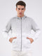 Men Grey Printed Hooded Full Sleeve Sweatshirt