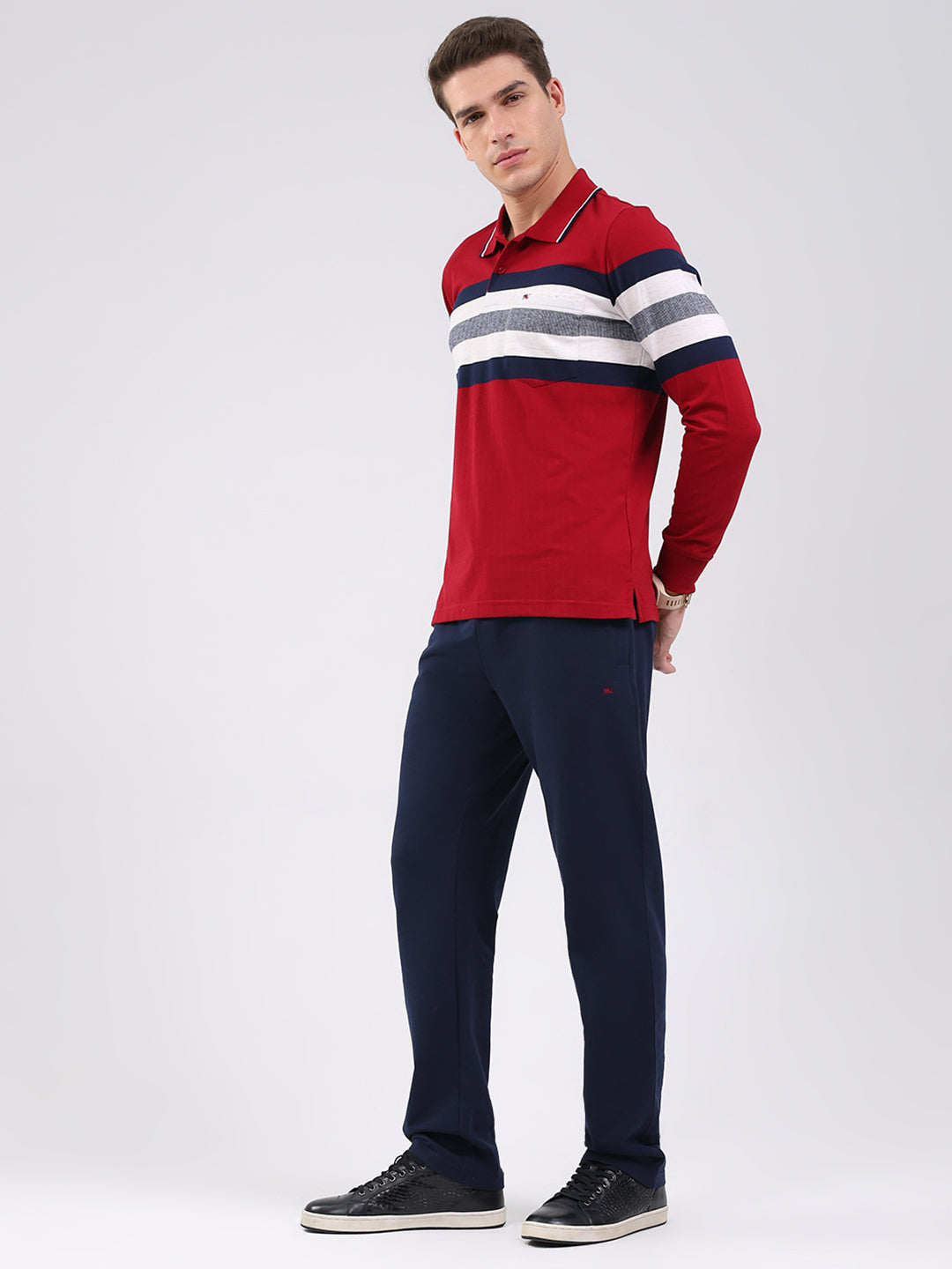 Men Maroon Solid Collar Full Sleeve Winter Tracksuit