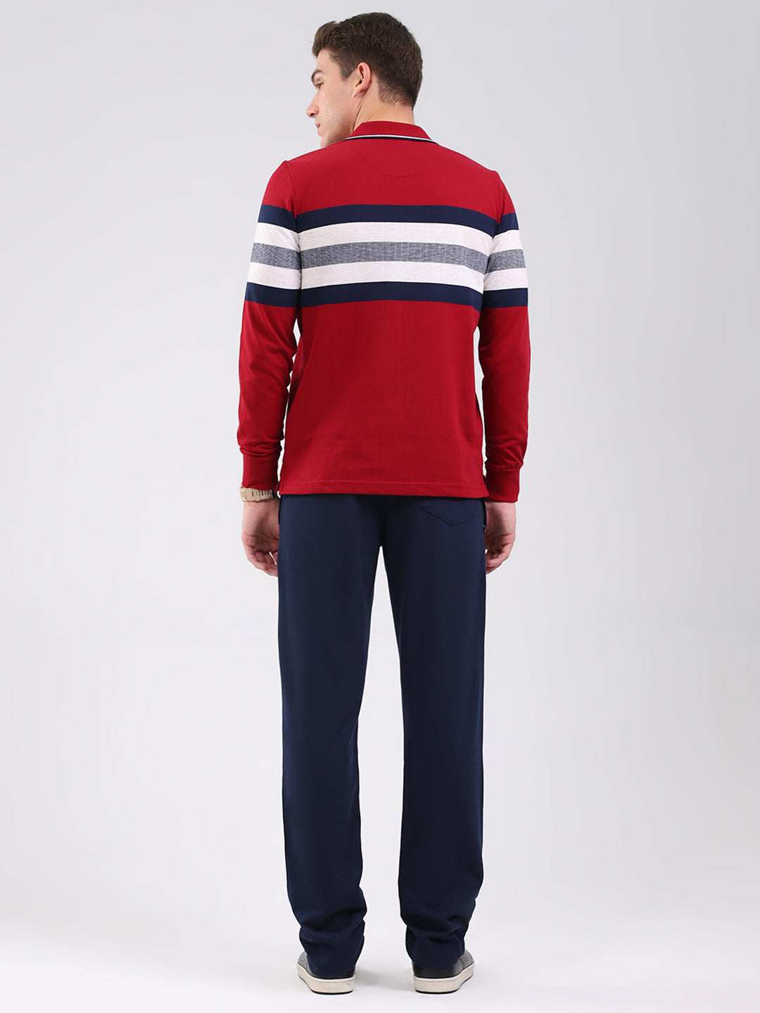 Men Maroon Solid Collar Full Sleeve Winter Tracksuit