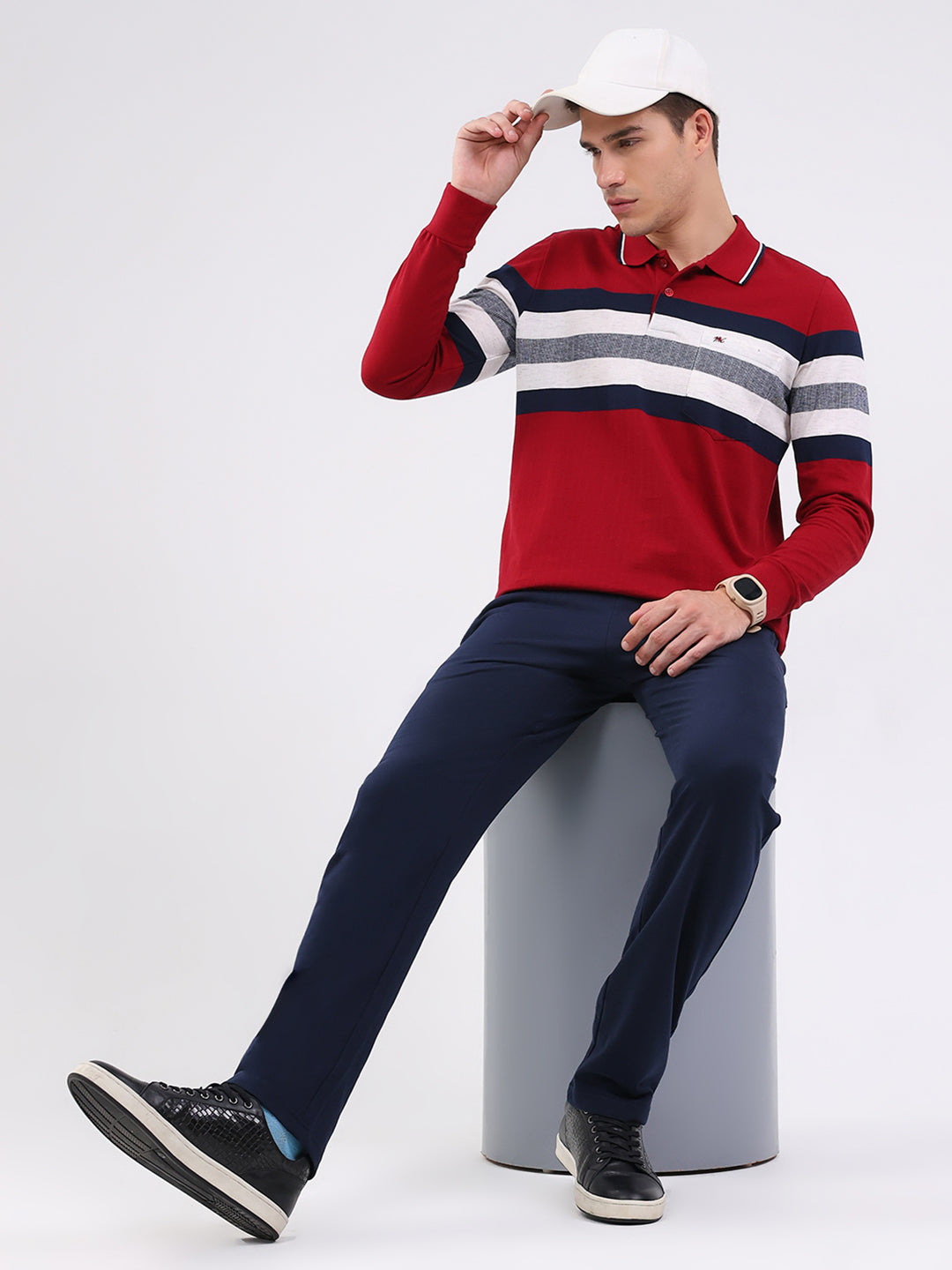 Men Maroon Solid Collar Full Sleeve Winter Tracksuit