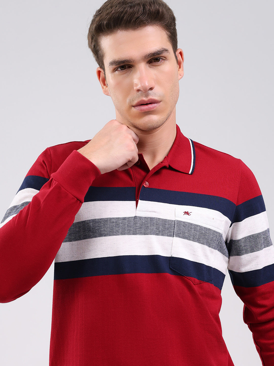 Men Maroon Solid Collar Full Sleeve Winter Tracksuit