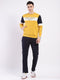 Men Yellow & Navy Blue Solid Round Neck Full Sleeve Winter Tracksuit