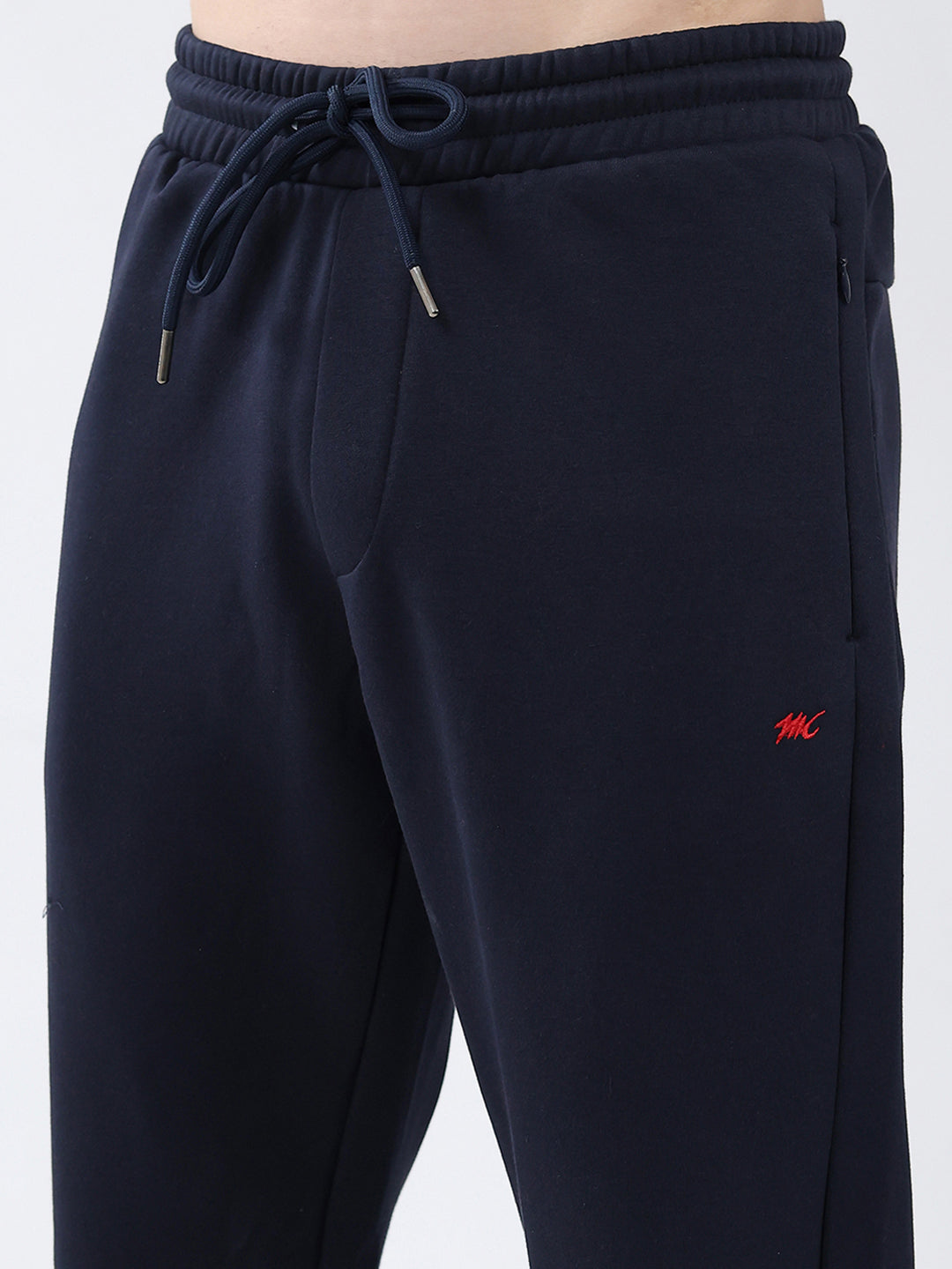 Men Red & Navy Blue Solid Hooded Full Sleeve Winter Tracksuit