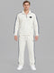 Men Off White Solid Collar Full Sleeve Winter Tracksuit