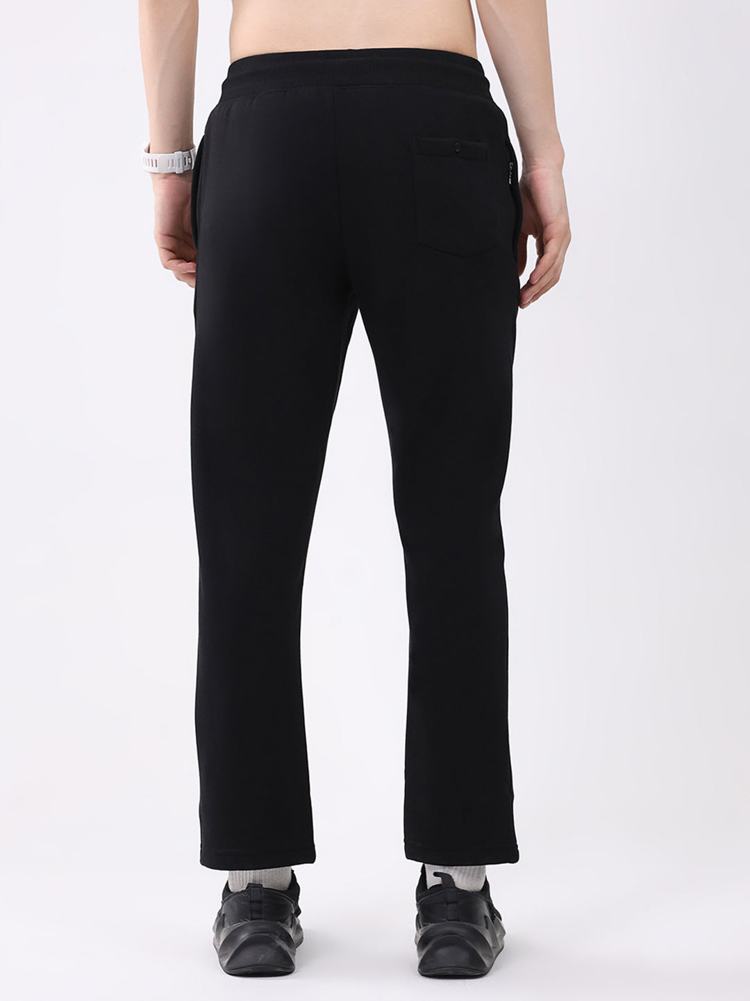 Men Black Solid Regular Fit Winter Lower