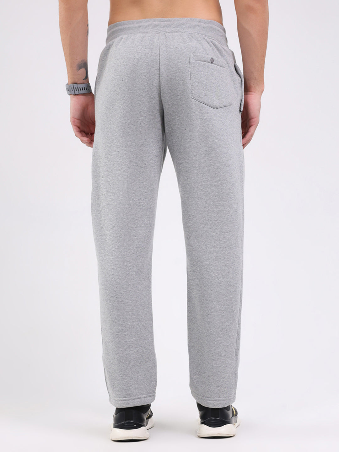 Men Grey Solid Regular Fit Winter Lower