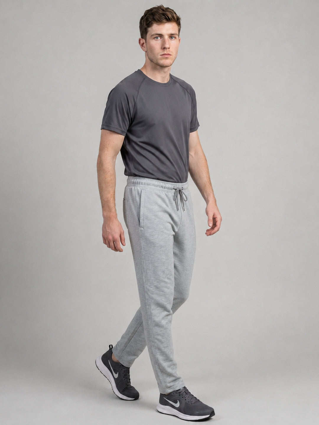 Men Grey Solid Regular Fit Winter Lower